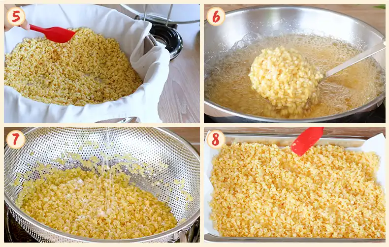 step5 8 Steps 5 to 8 of cooking and cooling the mung beans.