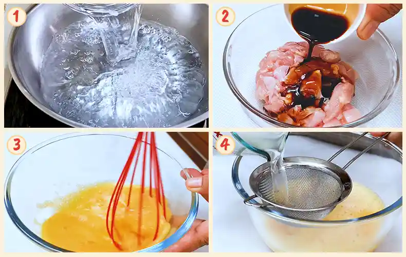step1 4 Steps 1 to 4 of preparing the ingredients.